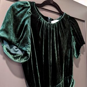 Sandro Stuarty Green Velvet Belted Dress in Size 2